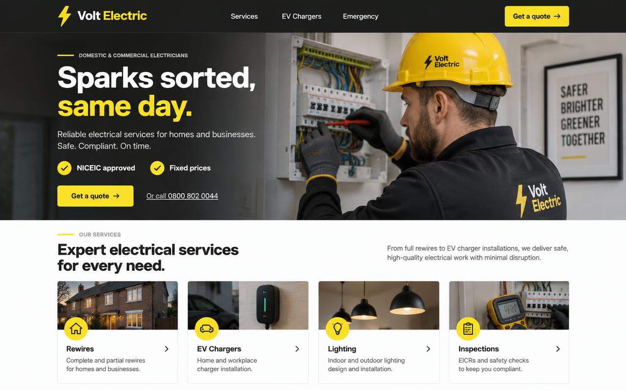 Volt Electric website template