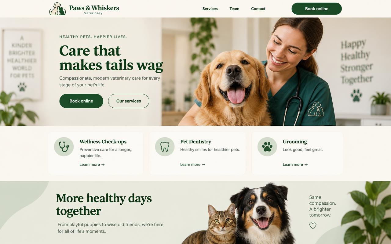 Paws & Whiskers website template