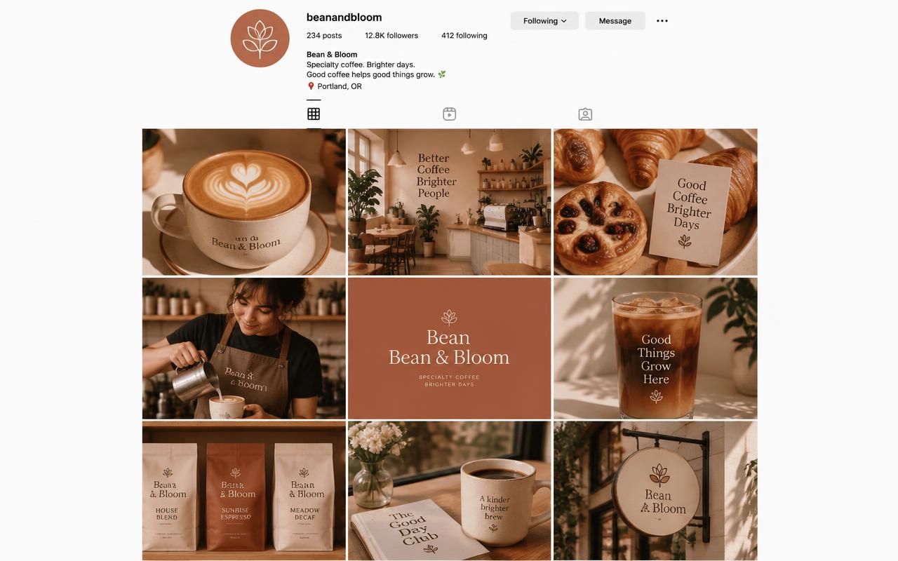 Bean & Bloom website template